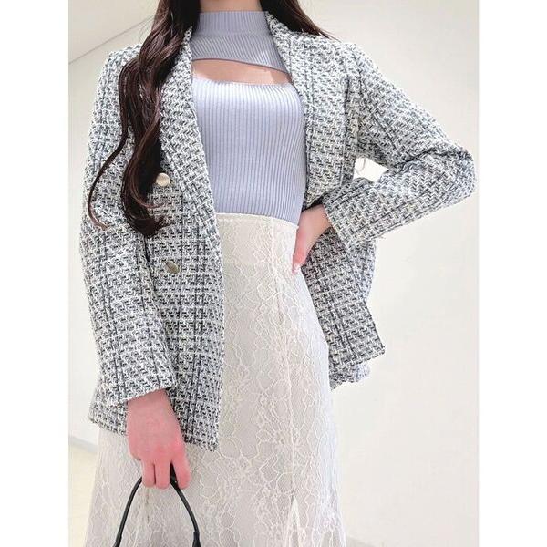 ジャケット テーラードジャケット オリジナルツイードテーラードジャケット「セットアップ着用可」 レデ...