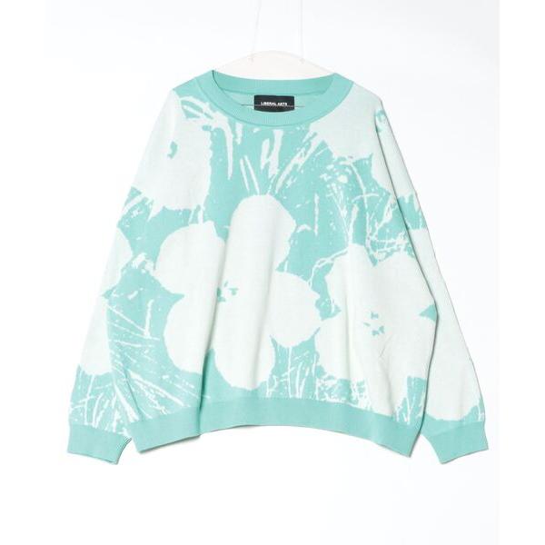 セーター ニット LIBERAL ARTS/リベラルアーツ/FLOWER CREW メンズ