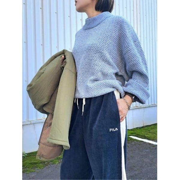 ニット セーター 地柄モールモックネックニット レディース