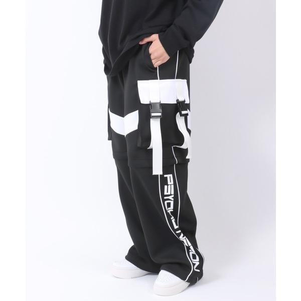 カーゴパンツ PSYCHO NATION（サイコネーション）ワイドシルエット カーゴジャージパンツ ...