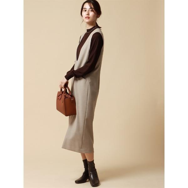 スカート ジャンパースカート  Uネック  DELEGANT  ハンドウォッシュ  2WAYストレッ...