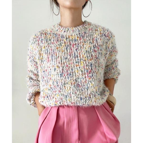 ニット セーター ミックスカラーシャギーニット (comochi select) / ぽこぽこ セー...