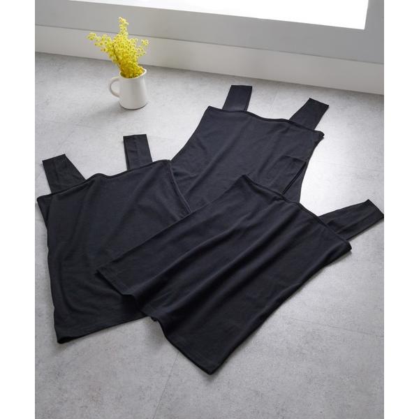 タンクトップ ノースリーブ 「３枚セット/綿混」ベーシックインナースクエアタンク同色 レディース