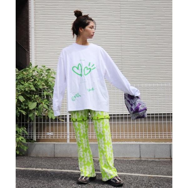 tシャツ 「moyan ecri」message illustration long Tshirts...