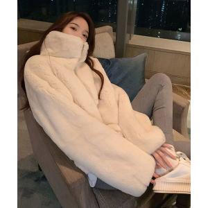 コート アウター HALEY PESCA/もこもこボリューム フェイクファーコート レディース