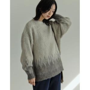 ニット セーター 起毛アルパカタッチバイカラープ...の商品画像