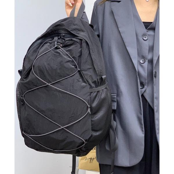 デイバック リュック ナイロンドローコードバックパック/リュック/A4サイズ収納可 レディース メン...
