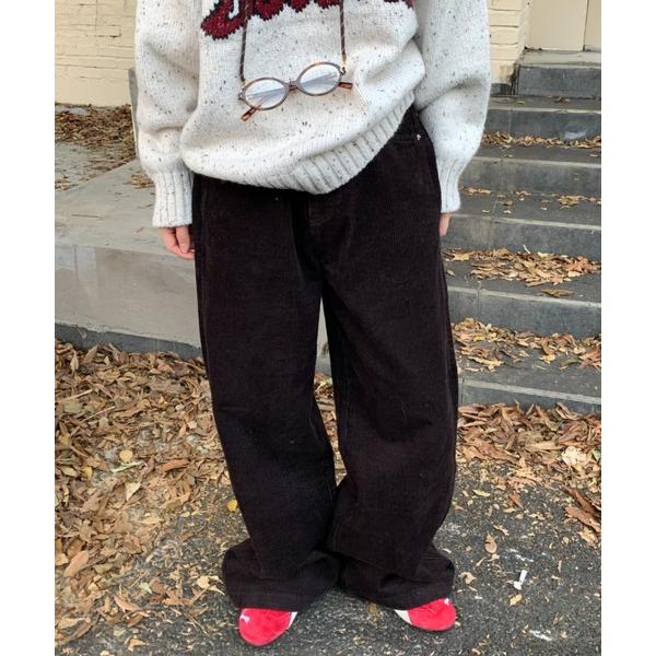 パンツ 「レディース商品」コーデュロイ サイドタックワイドパンツ レディース