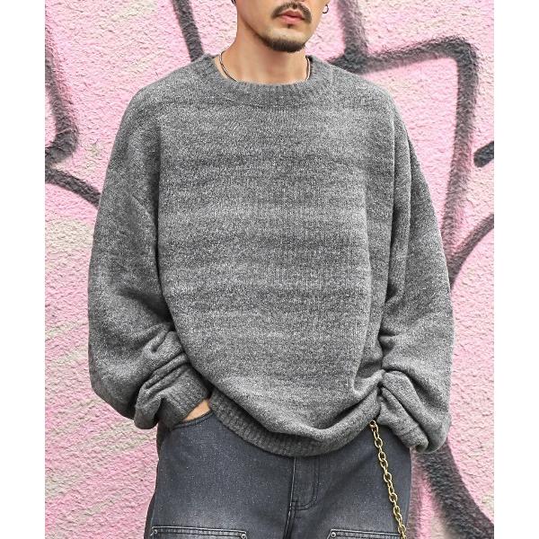 セーター ニット グラデーションクルーネックニット メンズ レディース