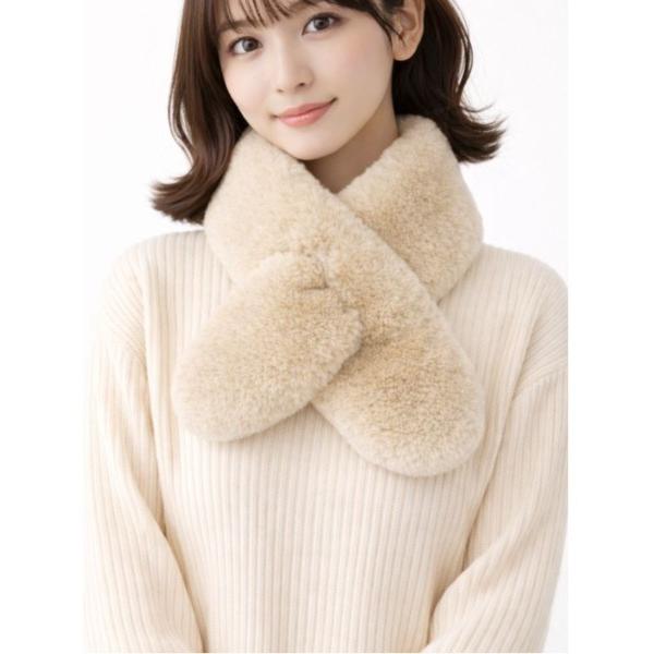 マフラー ストール リサイクルエコファー差し込みティペット レディース メンズ