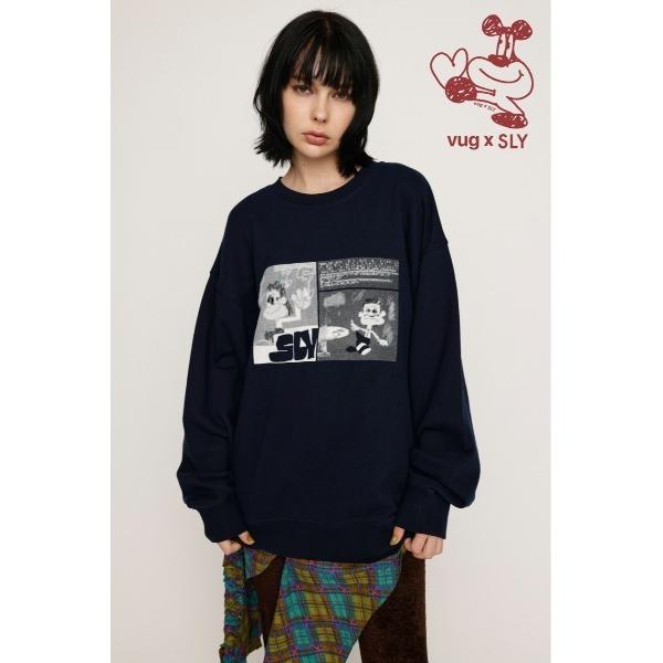 トレーナー スウェット vug x SLY PRINT SW TOPS バグ スライ プリント スウ...