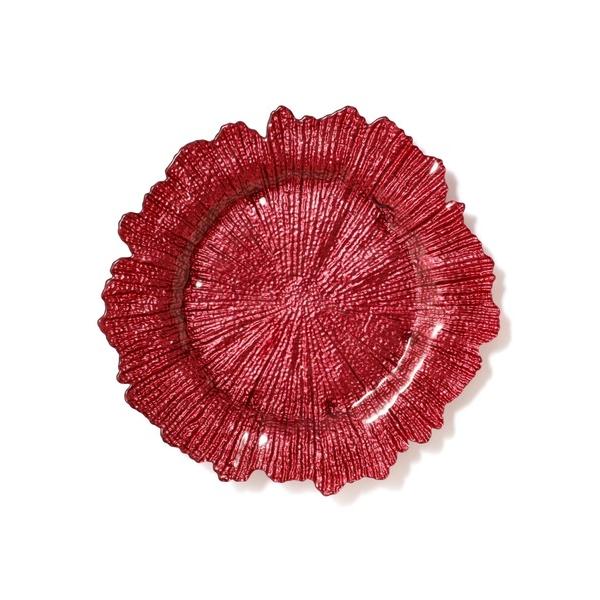 食器 ルーチェガラスプレート L ピンク