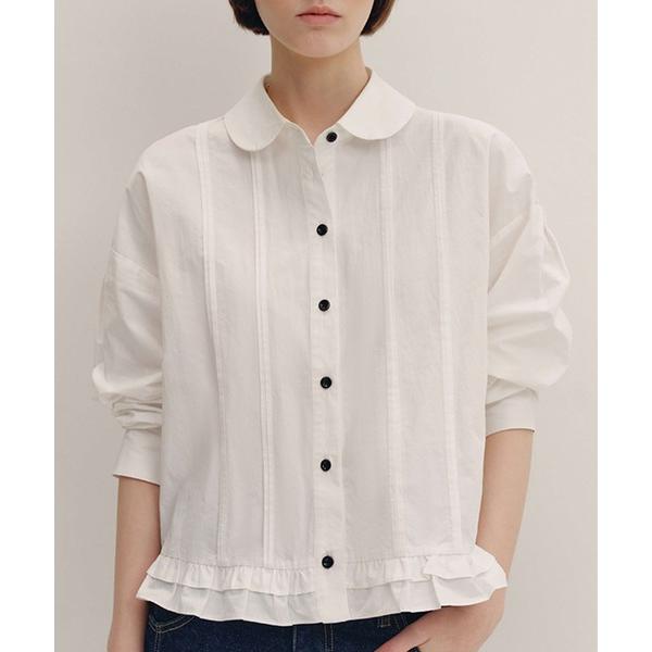 ブラウス シャツ ラウンドカラー フリルデザイン コットンブラウス FD24S375「Fano St...