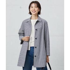 トレンチコート コート 「洗える」Lightストレッチギンガム シングル トレンチコート レディース