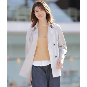 トレンチコート コート 「洗える・撥水」ポリアーティローザ ダブル トレンチコート レディース