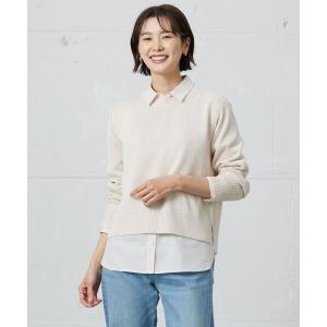 ニット セーター 「洗える」Reeves  Shine クルーネック ニット レディース