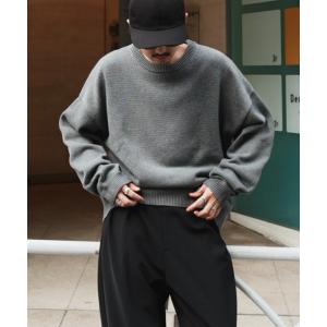 セーター ニット クロップドクルーネックニット メンズ