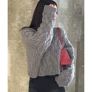 ニット セーター 「2024FW」ケーブルニットプルオーバー レディース