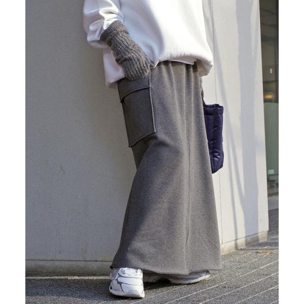 スカート ウォームスウェットカーゴスカート