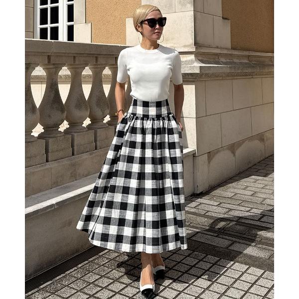 スカート リネン風チュールドッキングドーリースカート