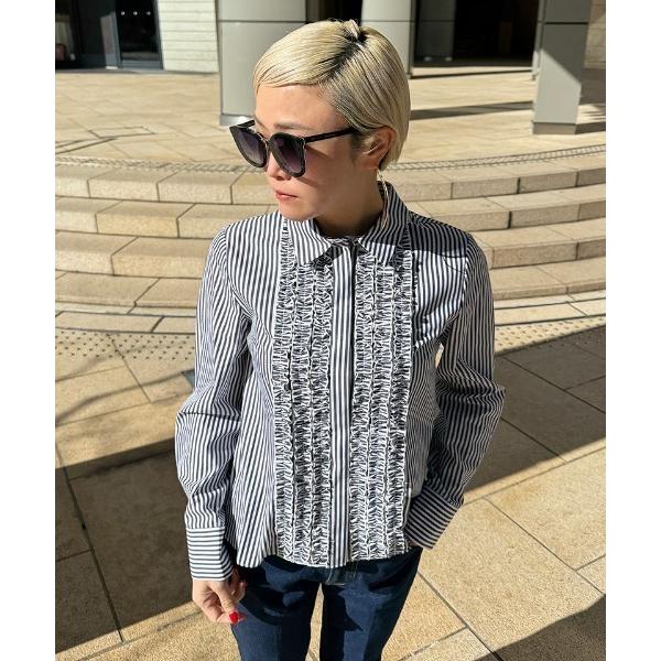 ギャザーリボンブラウス レディース