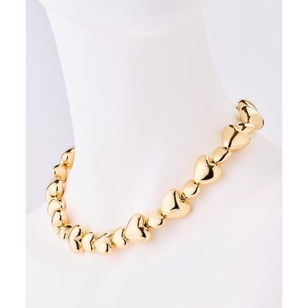 ネックレス ぷっくり大小ハートネックレス レディース