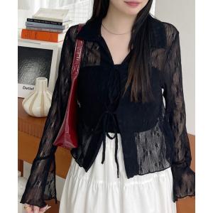 NOTRE emor（ノートルエモア） ブラウス シャツ asymmetry tulle tops