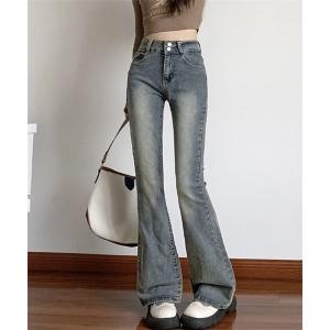 ジーンズ デニム デニムパンツ ハイウエスフレアデニムパンツ ストレッチパンツ レディース