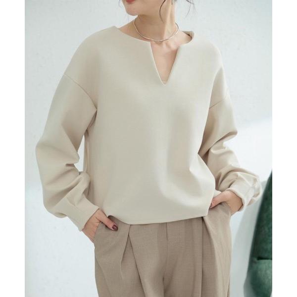 トレーナー スウェット オープンフロントネックプルオーバートップス レディース