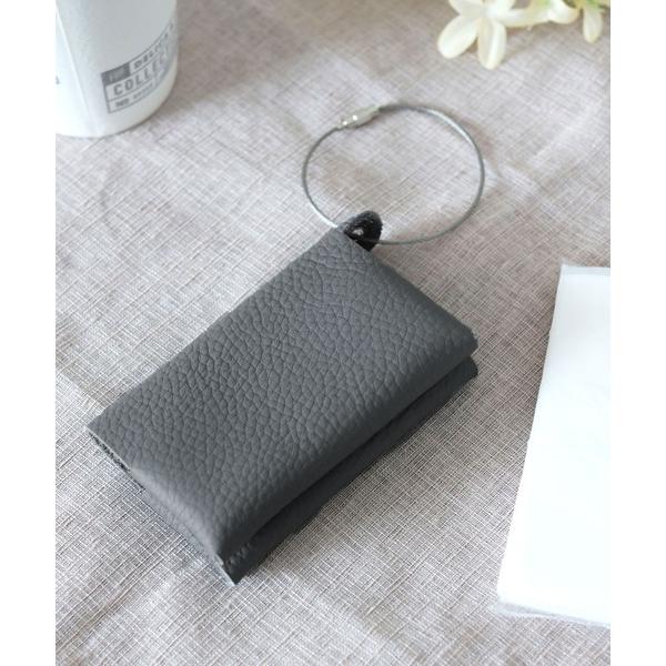 「牛革」「花粉対策」バッグに掛けられる携帯用ポケットティッシュレザーケース（取付リング付き）