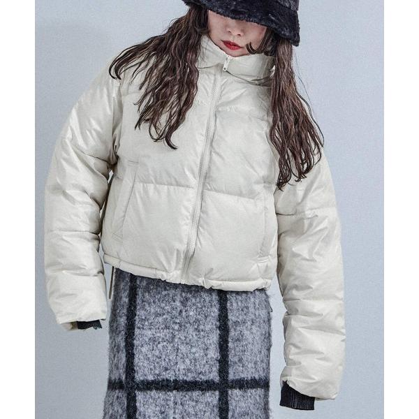 ダウンコート ダウンジャケット メタリックカラー ショートダウンジャケット レディース