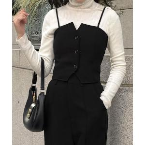 セットアップ バックレースアップビスチェ＋スラックスパンツ　set レディース