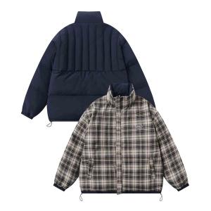 ブルゾン アウター HOOK -select-　リバーシブルチェック柄中綿ハイネックブルゾン (AW) メンズ レディース