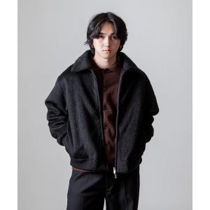 ブルゾン アウター 「White Line」 シャギー ジップ ブルゾン / 短丈 アウター メンズ レディース