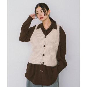 DES PRES（デプレ） ベスト ジレ ナイロンコットンラフィア クルー