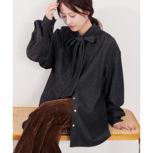 ブラウス シャツ B デニムボウタイブラウス レ...の商品画像