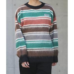 ニット セーター Chiina/マルチボーダー　ルーズニット レディース