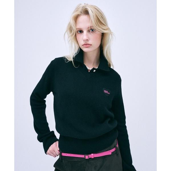 ニット セーター RACCOON BLENDED V NECK HEART LOGO レディース メ...