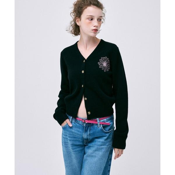 カーディガン RACCOON BLENDED CARDIGAN V NECK レディース