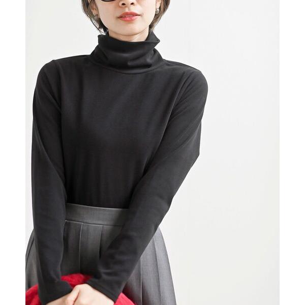 tシャツ 吸湿発熱加工タートルネックカットソー レディース
