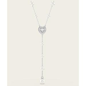 ネックレス 「公式」「スワロフスキー」Ariana Grande x Swarovski Y字型ネックレス， ミックスカット， クリスタル・パール，