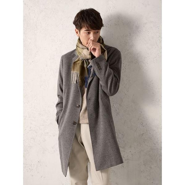 マフラー インポート「V.FRASS（ヴィフラース）」チェック柄マフラー　ブラウン/カーキ メンズ