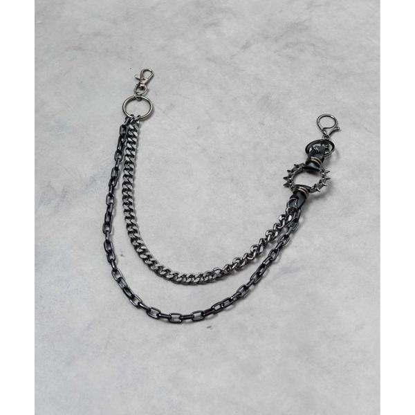 ウォレットチェーン 「2連ウォレットチェーン　スタッズ×スクエア×キヘイチェーン