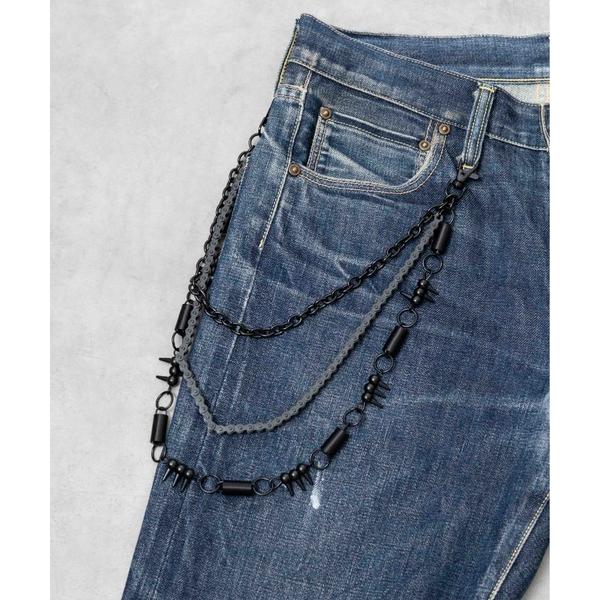 ウォレットチェーン 3連チェーン　コイルスタッズウォレットチェーン