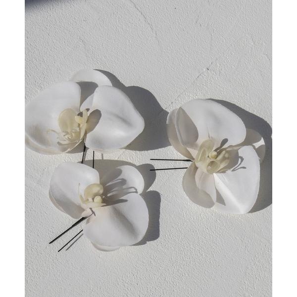 髪飾り　胡蝶蘭(大)3点セット レディース