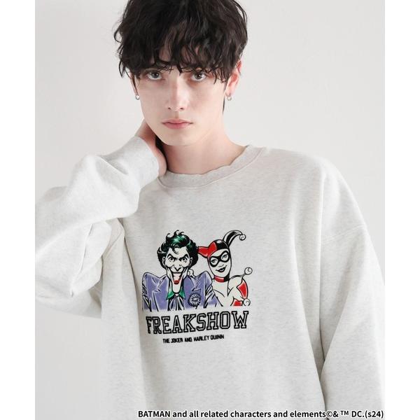 トレーナー スウェット 「JOKER/ジョーカー」コラボ/フロッキープリント裏起毛クルーネックスウェ...