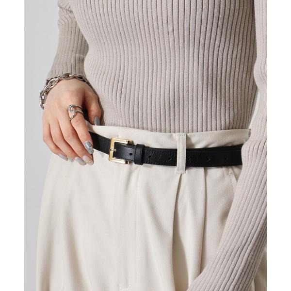 ベルト 細レザーベルト レディース