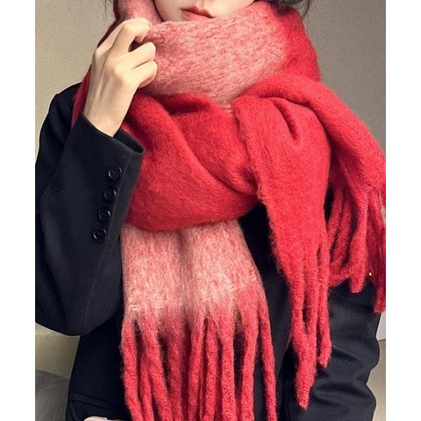 マフラー ストール バイカラーマフラー レディース