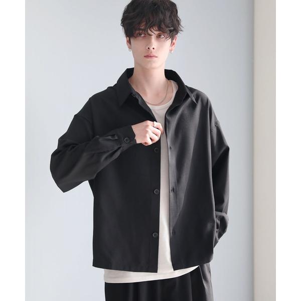 シャツ 綿麻タッチ短丈ワイドシャツ「セットアップ可能」 メンズ