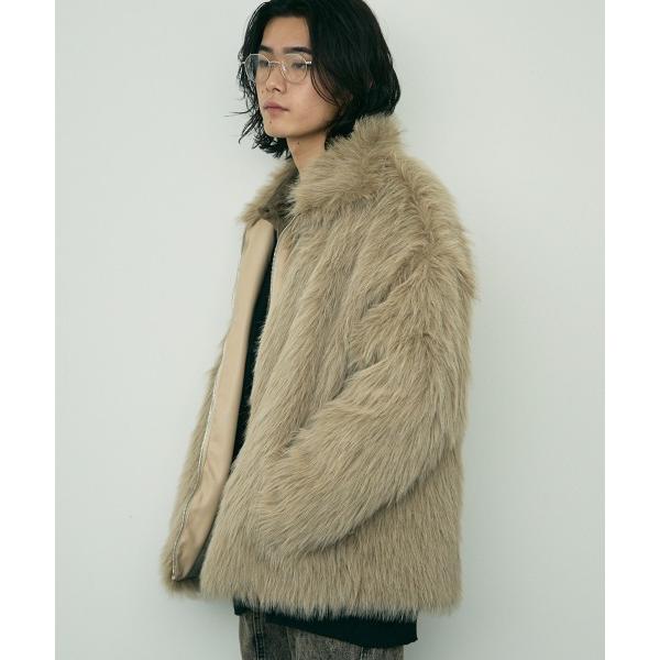 ブルゾン アウター Volume eco fur zip up blouson / ボリュームエコフ...